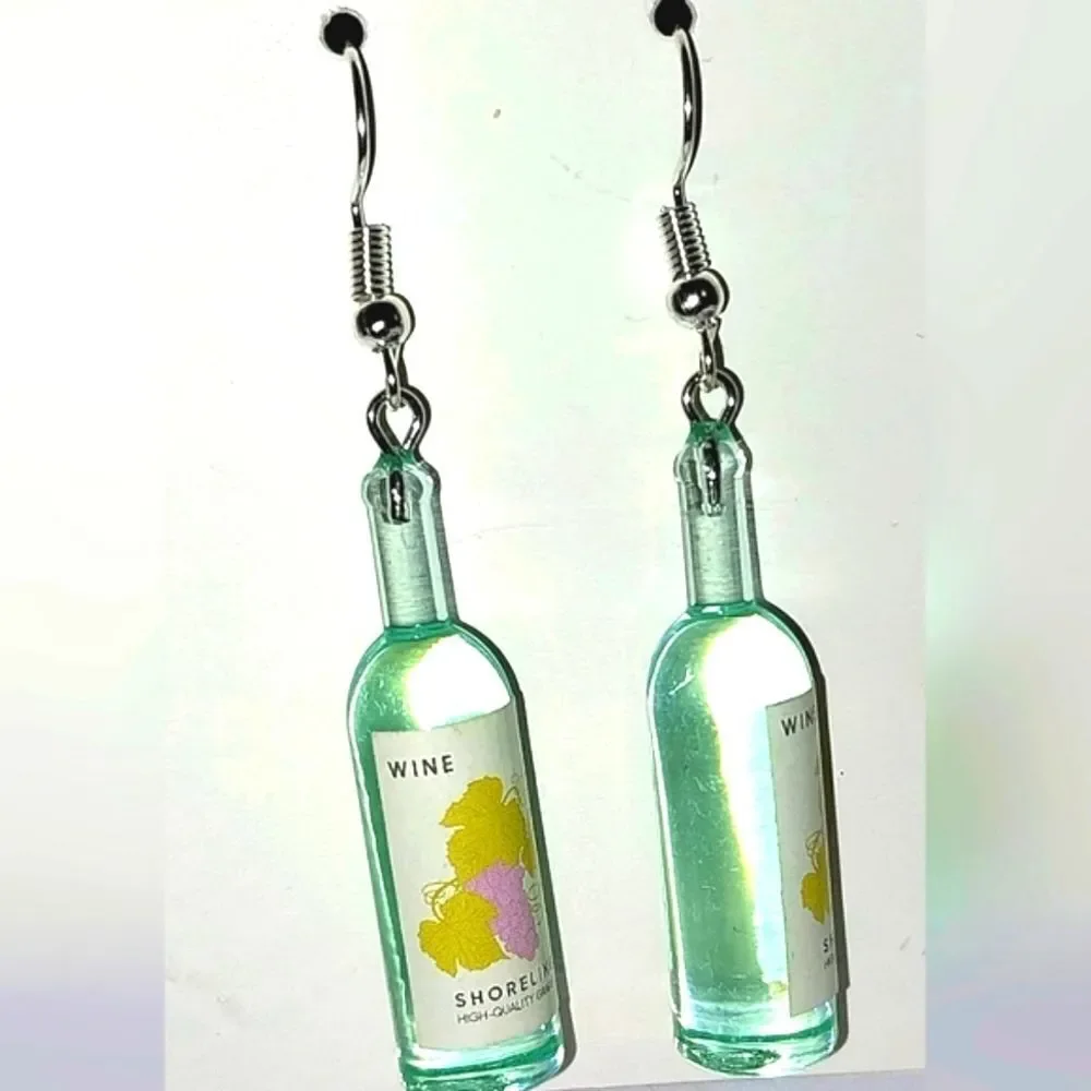 Retro Boozy Resin Wine Earrings